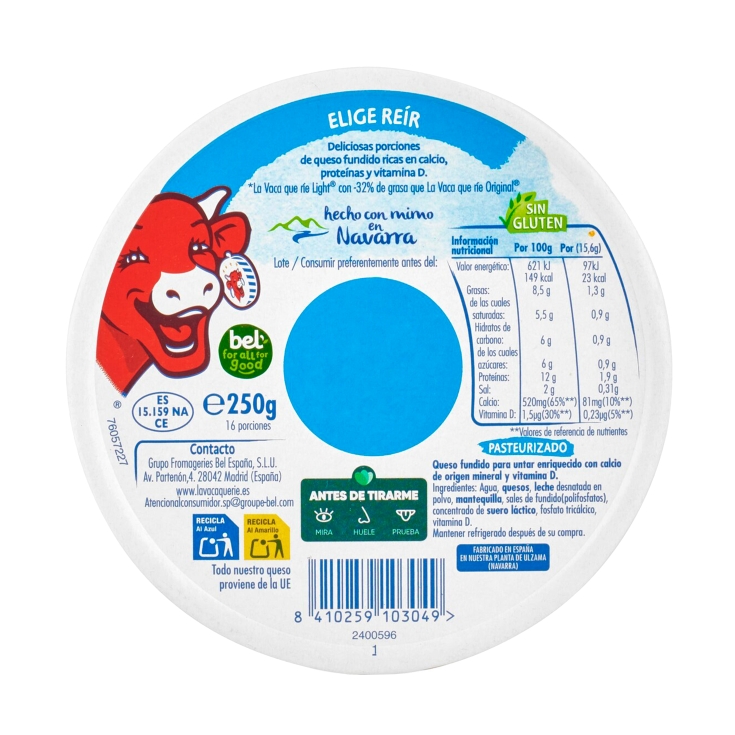 queso light 16 porciones, 250g