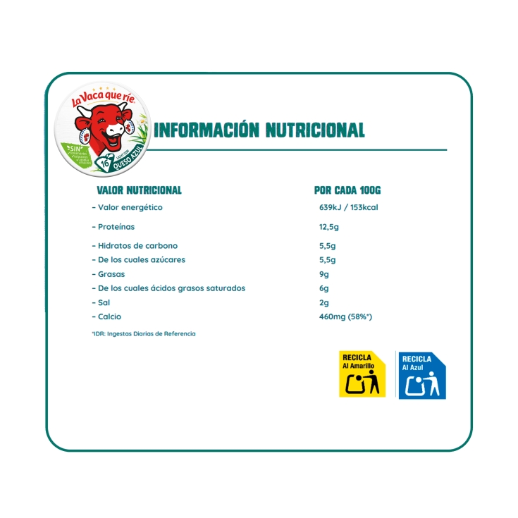 queso light azul 16 porciones, 250g