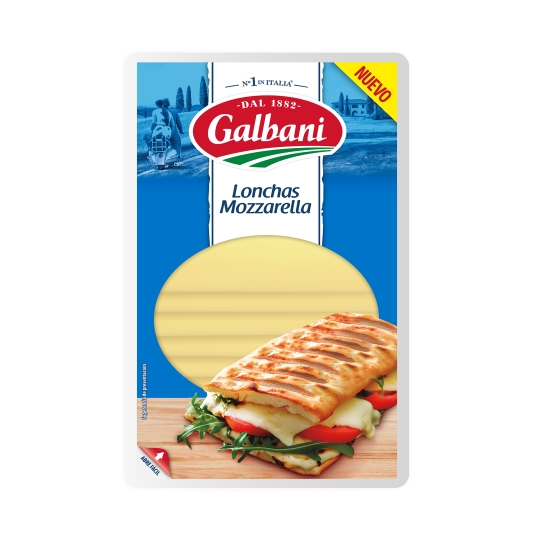 queso mozzarella lonchas, 100g