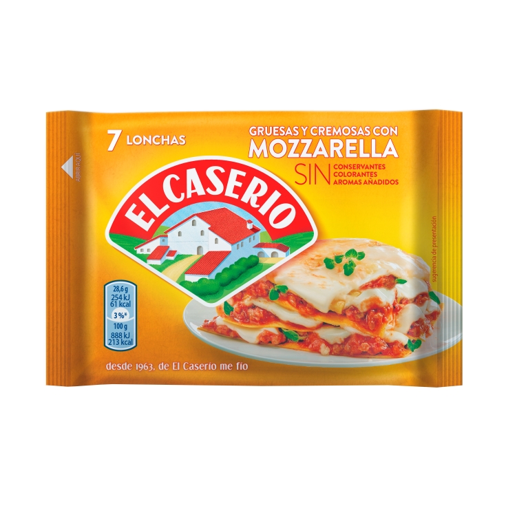 queso con mozzarella 7 lonchas, 200g