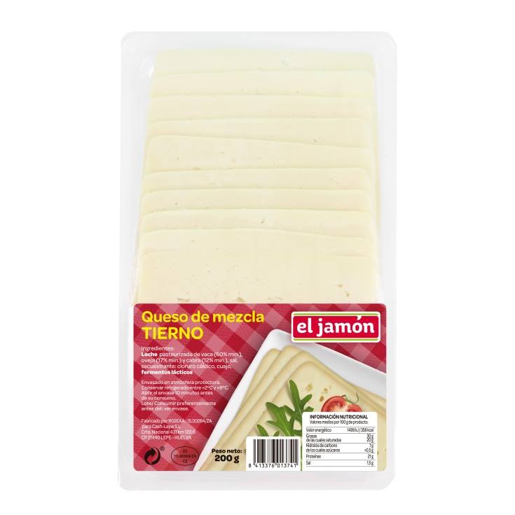 queso tierno lonchas, 200g