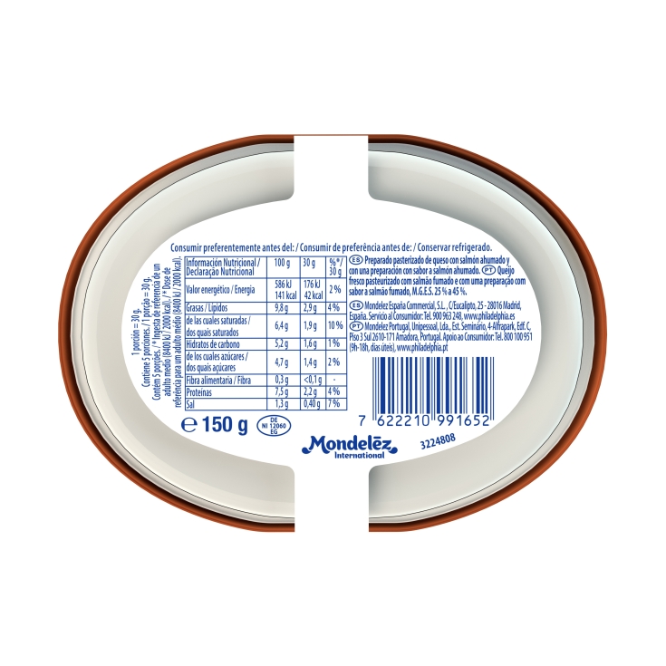 queso untar salmón, 150g