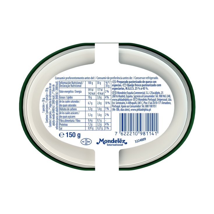 queso untar finas hierbas, 150g