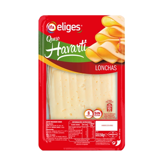 queso havarti loncha con interliever, 150g