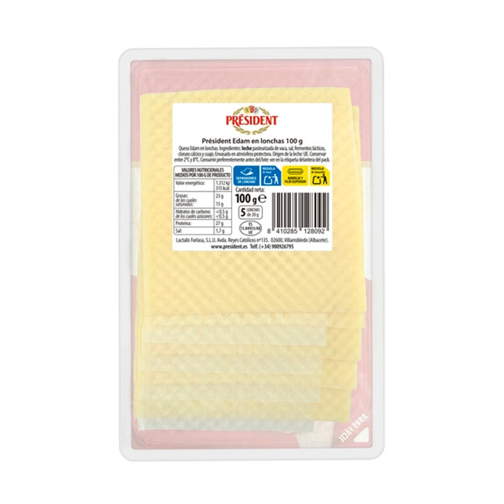queso edam loncha, 100g