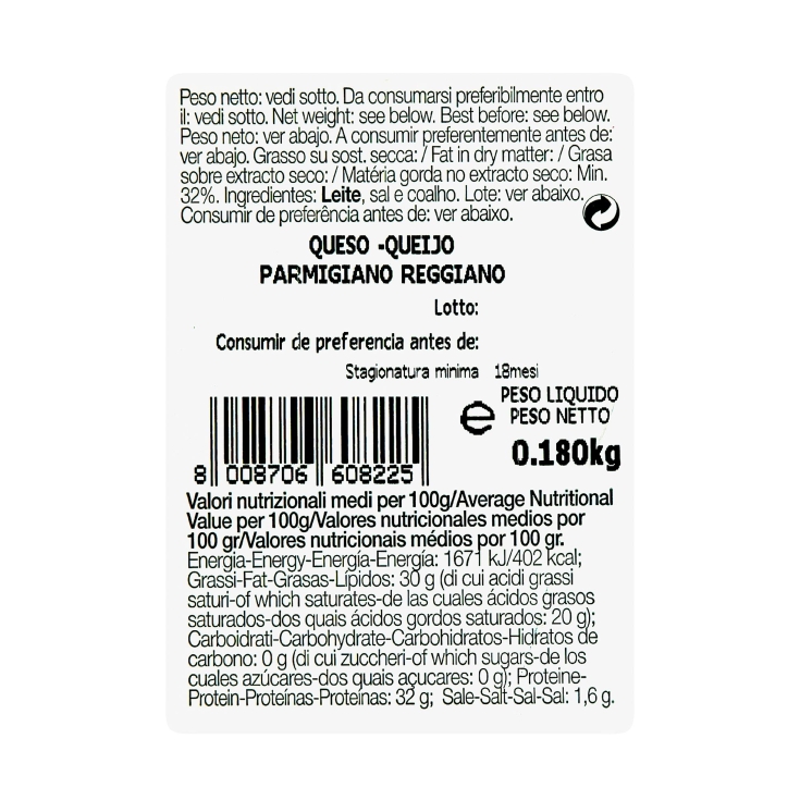 queso parmigiano reggiano, 180g