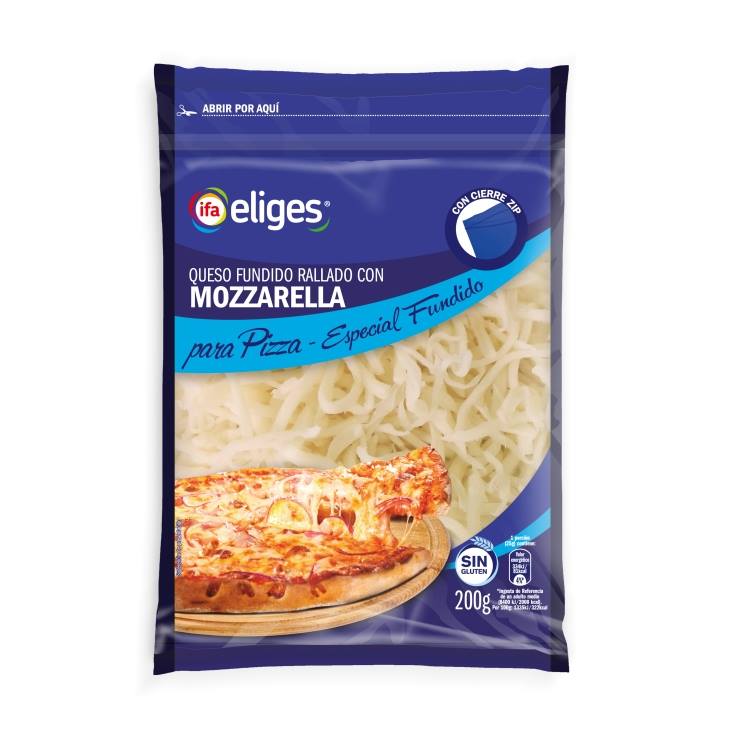 queso rallado pizza especial mozzarella, 200g