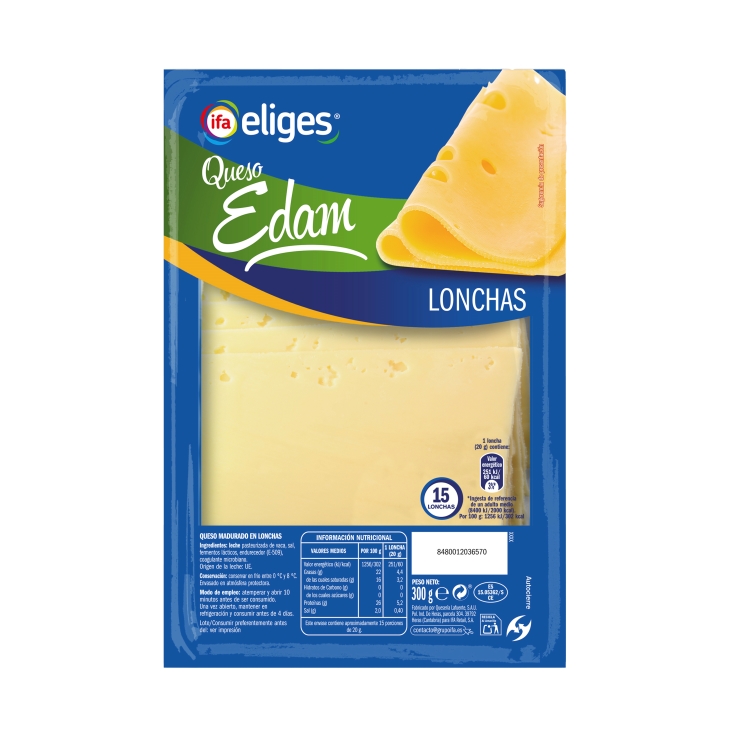 queso edam loncha, 300g