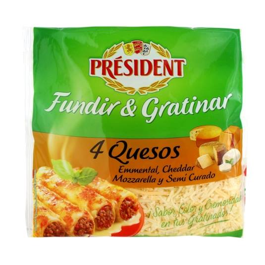 queso rallado 4 quesos, 150g