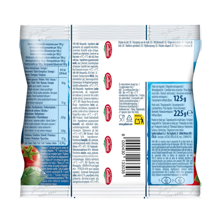 queso mozzarella, 100g