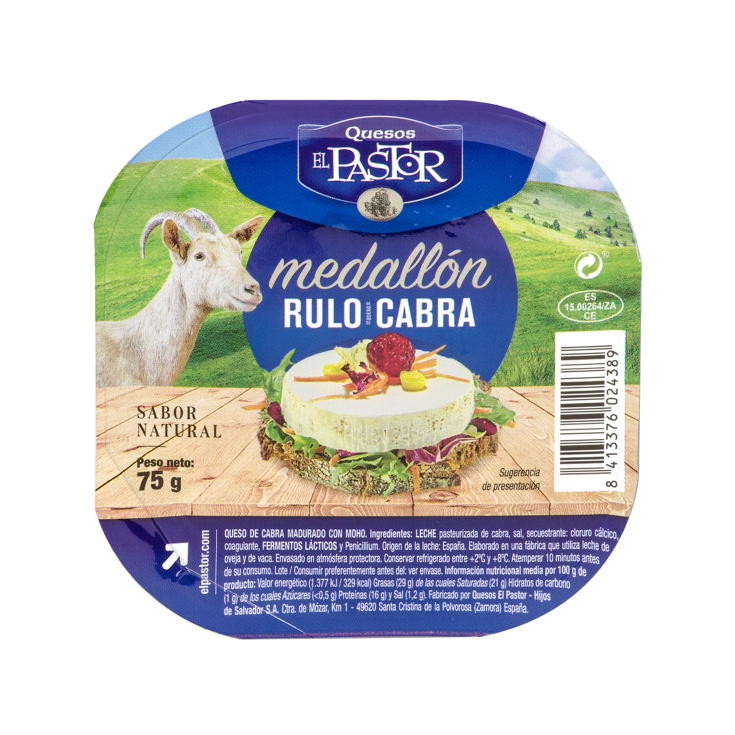 queso medallón rulo de cabra, 75g