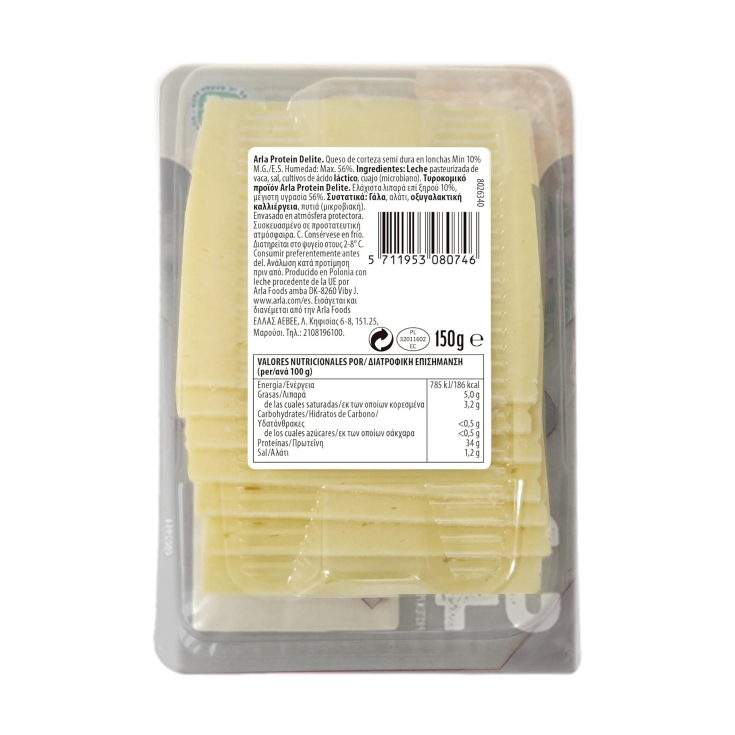 queso protein delite en lonchas, 150g
