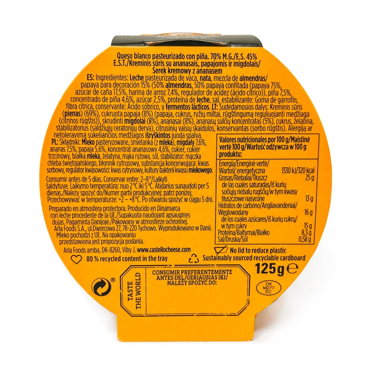 queso con piña, 125g