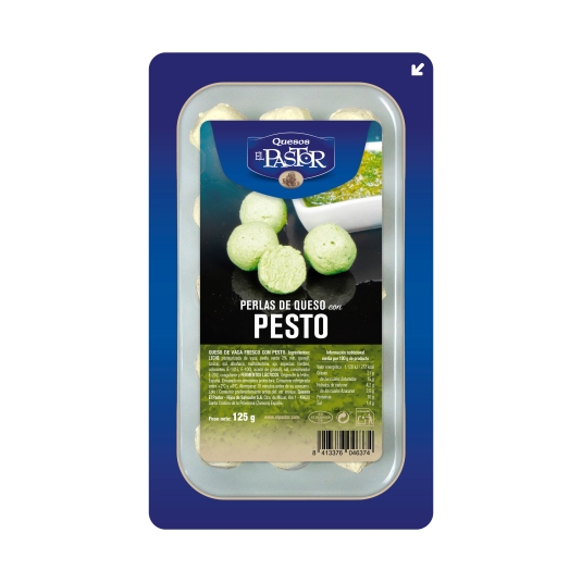 perlas de queso fresco con pesto verde, 125g