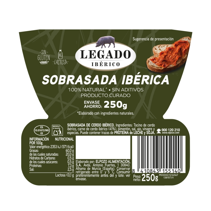 sobrasada ibérica tarrina, 250g