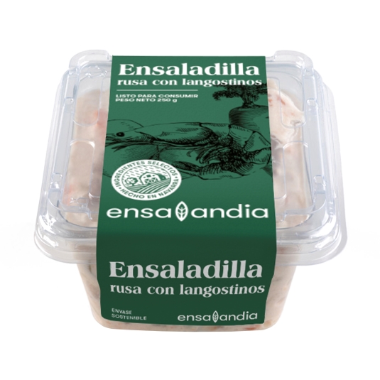ensaladilla rusa con langostinos, 250g
