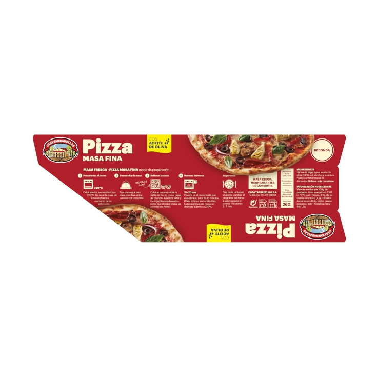 masa para pizza fina, 260g