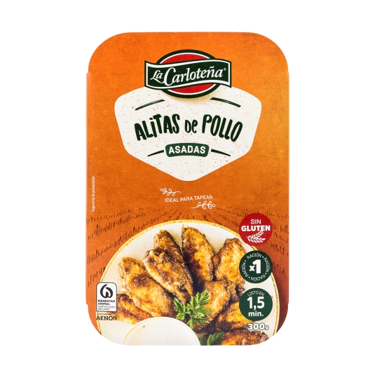 alitas de pollo asadas, 300g