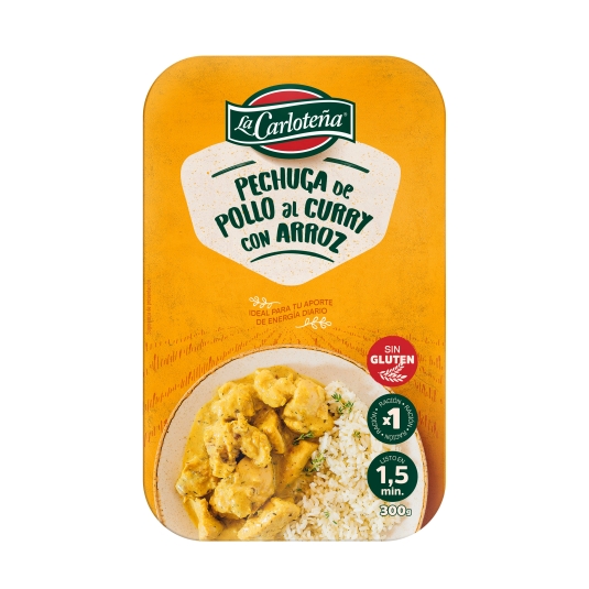 pechuga de pollo alcurry c/arroz, 300g
