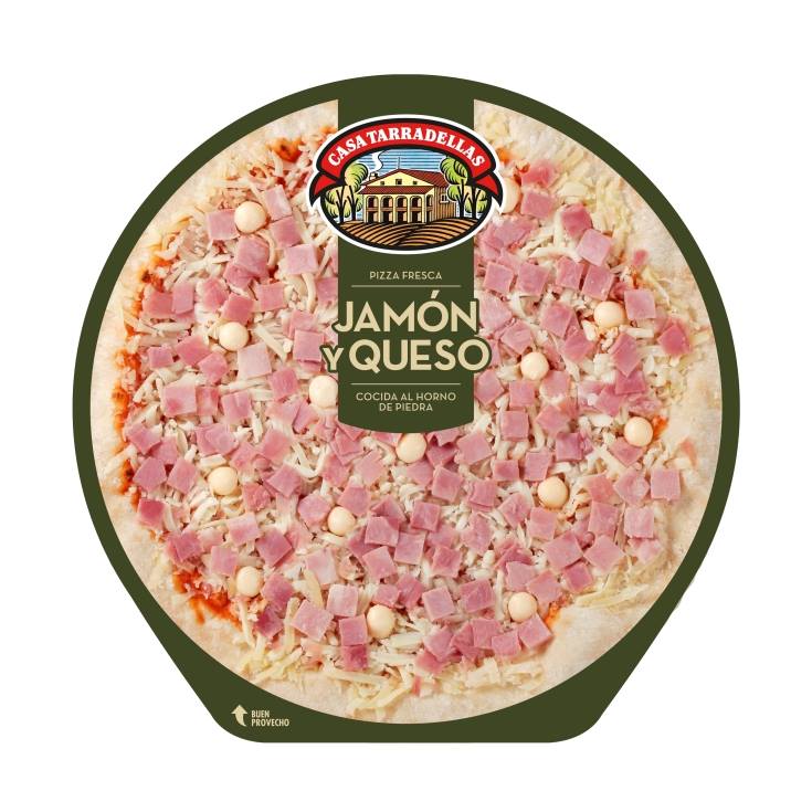 pizza jamón y queso, 405g