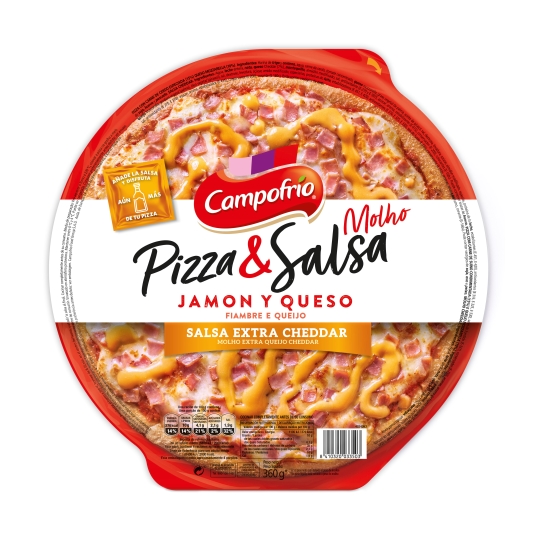 pizza jamón y queso, 360g