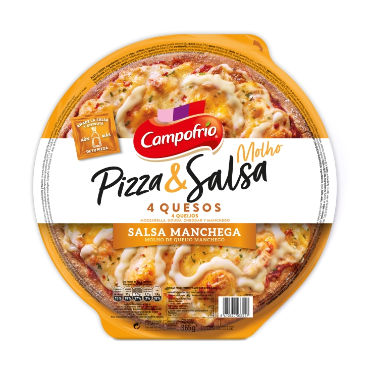 pizza 5 quesos c/salsa queso semicurado, 360g
