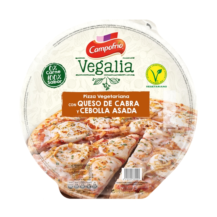 pizza queso de cabra y cebollas asadas, 360g