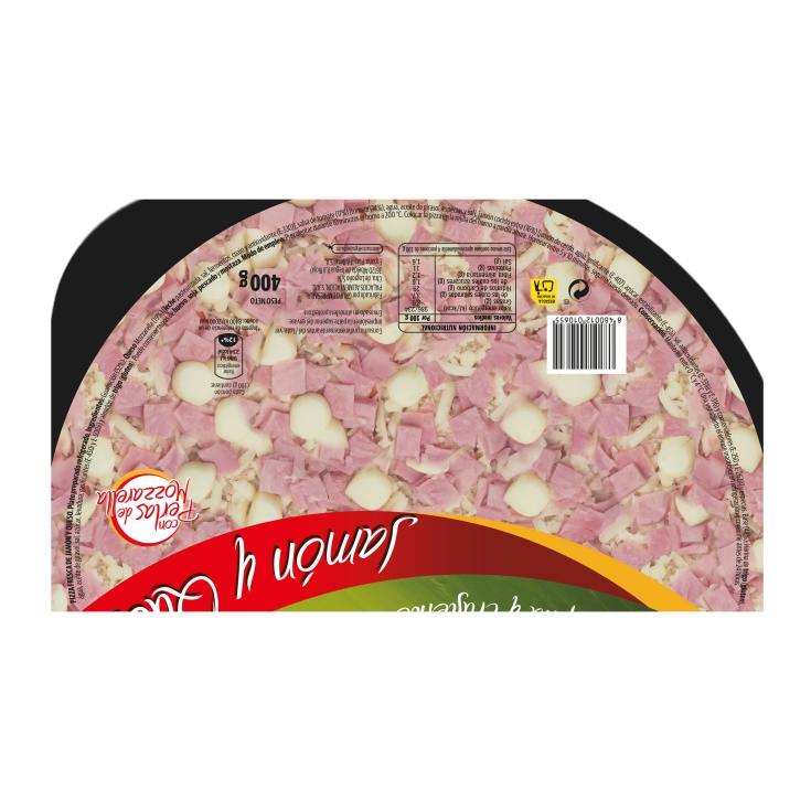 pizza jamón y queso, 400g