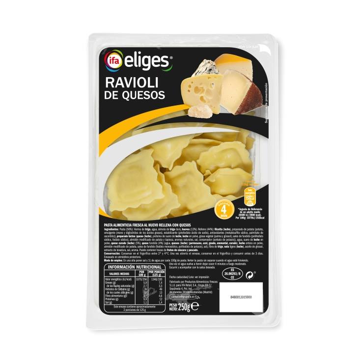 ravioli de quesos, 250g