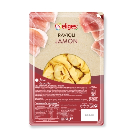 ravioli de jamón, 250g