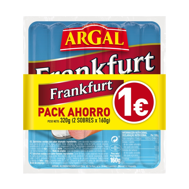 salchichas frankfurt 160g, pk-2