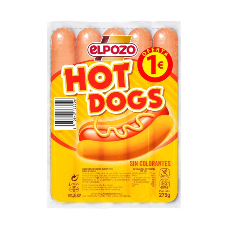 salchichas frankfurt hot dog, 275g