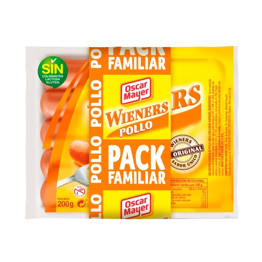 salchichas wieners pollo 200g, pk-3