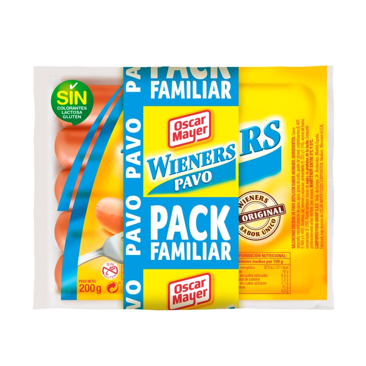 salchichas wieners pavo 200g, pk-3