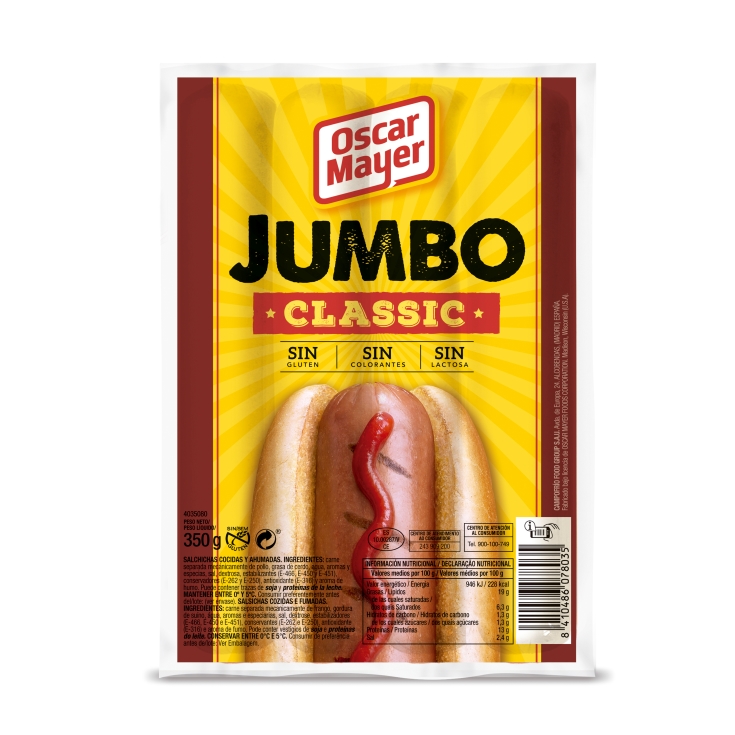 salchichas jumbo classic, 350g