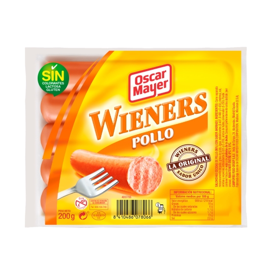 salchichas todo ave pollo, 200g
