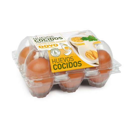 huevos cocido con cascara, 6ud