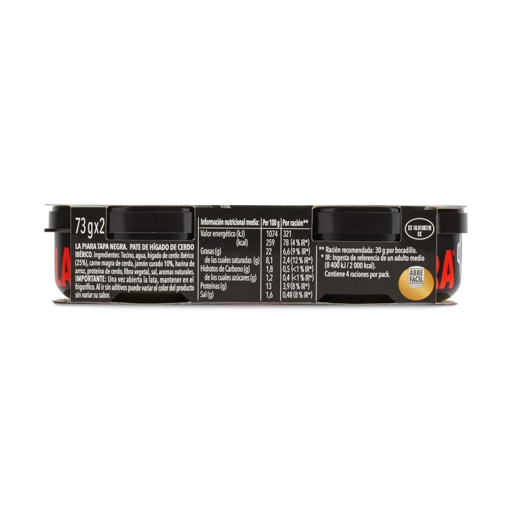 paté hígado cerdo ibérico lata 73g, pack-2