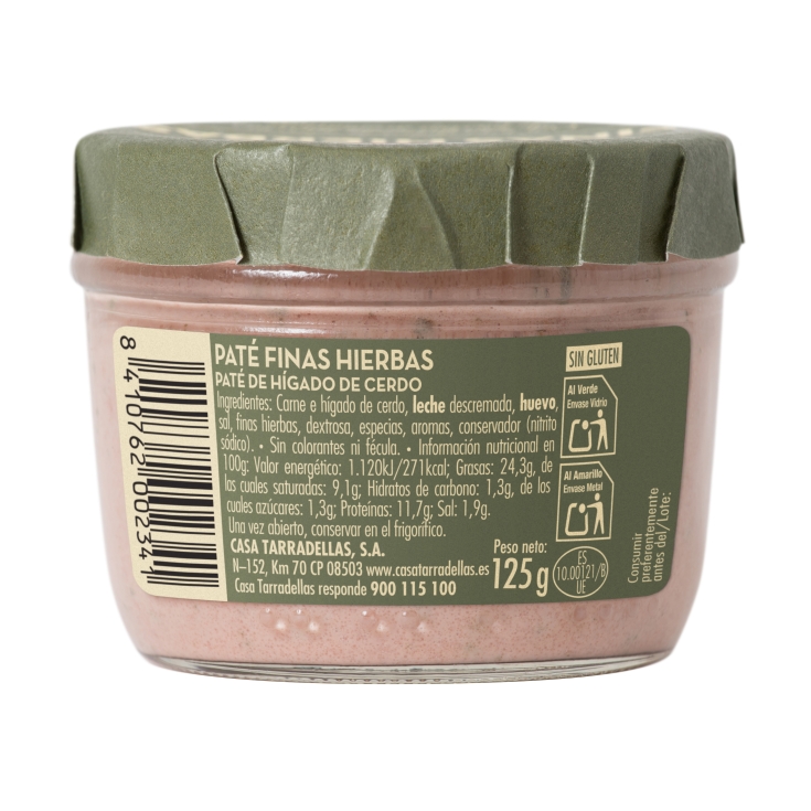 paté finas hierbas, 125g