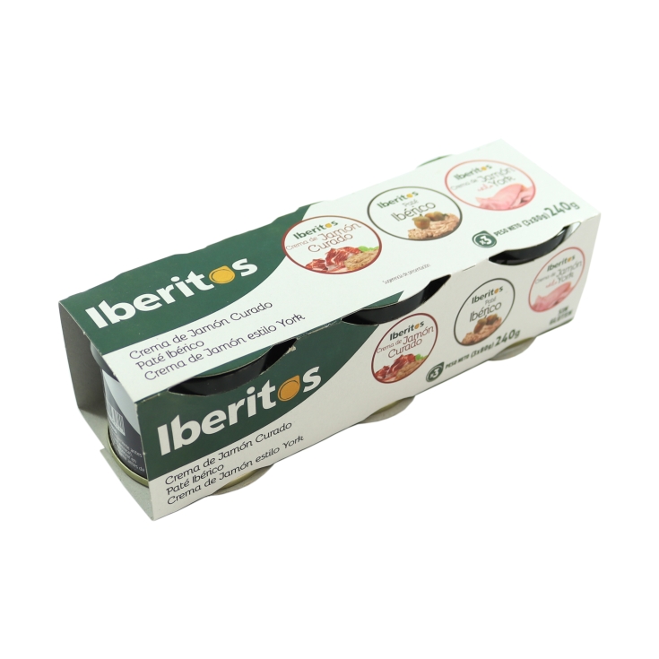 PATE SALMON, SARDINA Y ATUN IBERITOS PACK 3X23 GR.