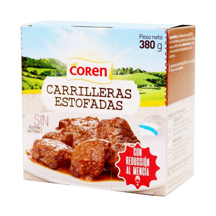 carrilleras estofadas al vino, 380g