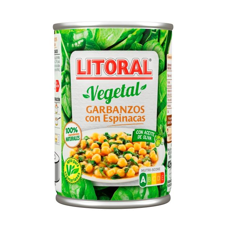 garbanzos con espinacas, 425g