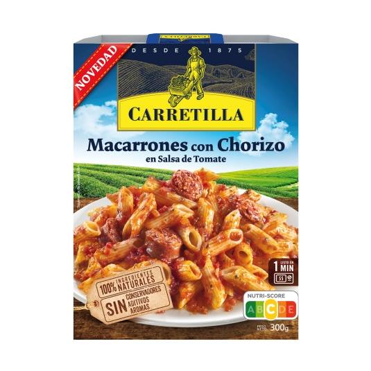 macarrones con chorizo en salsa tomate, 300g