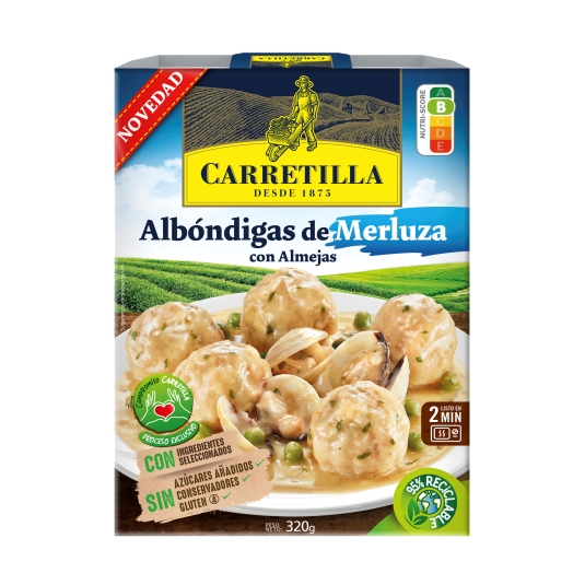albóndigas de merluza con almejas, 320g