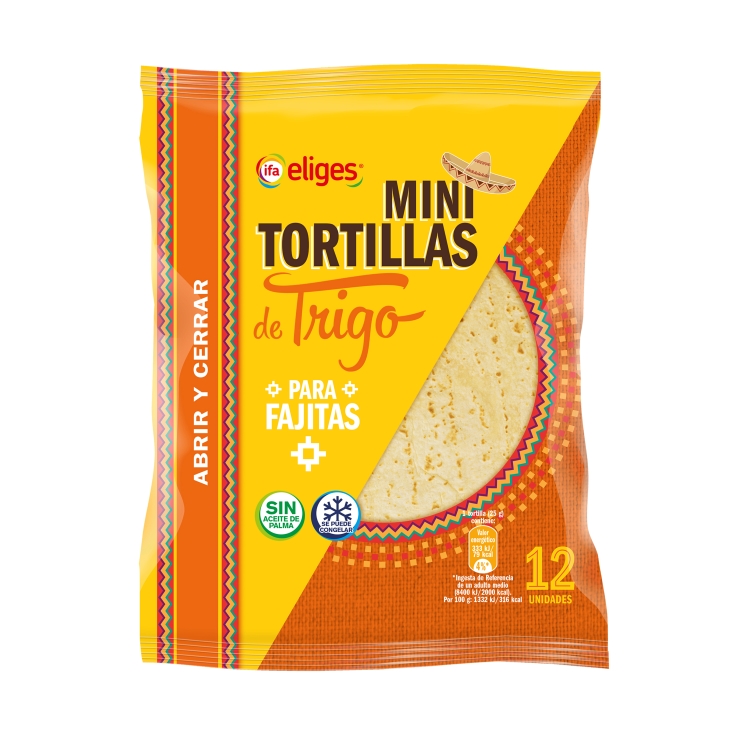 mini tortillas de trigo 12 ud, 300 g