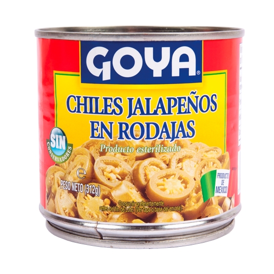 chiles jalapeños en rodaja, 312g