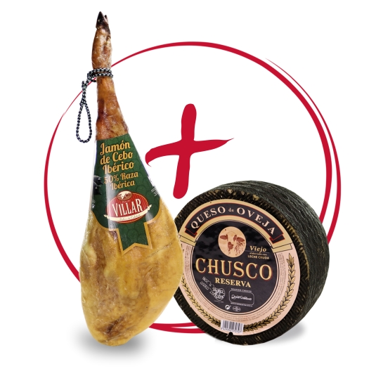jamón ib. 50% villar + queso oveja reserva