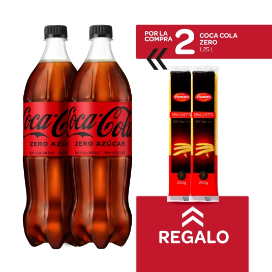 2 cola zero 1.25l + 2 spaguettis 250g