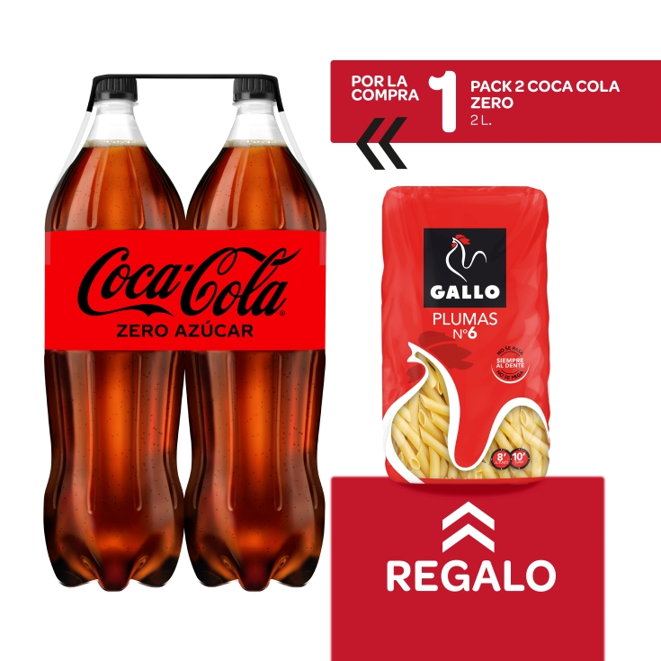 coca cola zero 2l, pk-2 + plumas nº 6 gratis