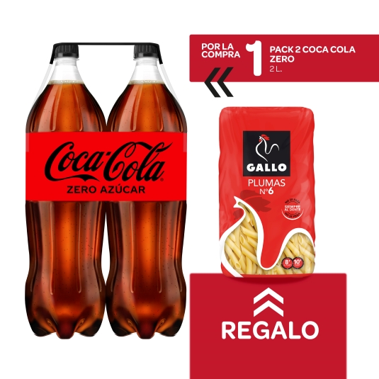 coca cola zero 2l, pk-2 + plumas nº 6 gratis